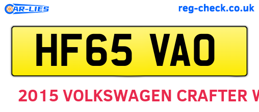 HF65VAO are the vehicle registration plates.