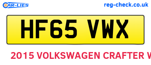 HF65VWX are the vehicle registration plates.