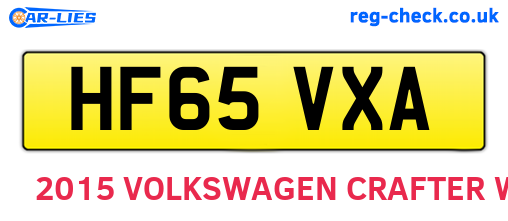 HF65VXA are the vehicle registration plates.