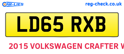 LD65RXB are the vehicle registration plates.