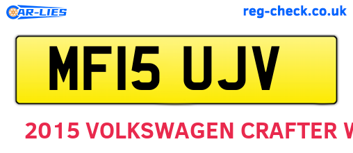 MF15UJV are the vehicle registration plates.