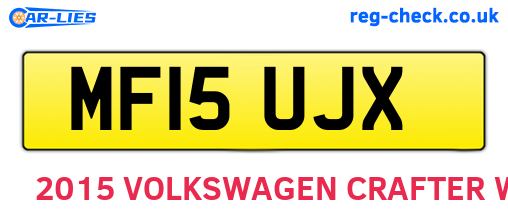 MF15UJX are the vehicle registration plates.