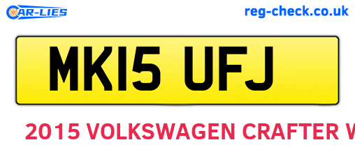 MK15UFJ are the vehicle registration plates.