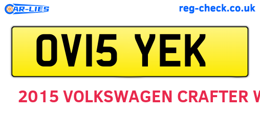 OV15YEK are the vehicle registration plates.