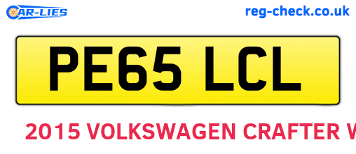 PE65LCL are the vehicle registration plates.