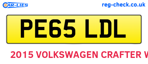 PE65LDL are the vehicle registration plates.