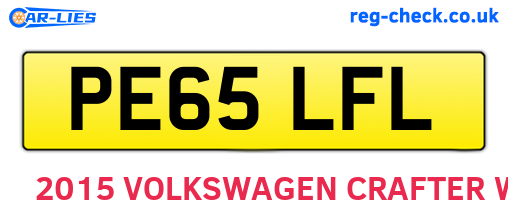 PE65LFL are the vehicle registration plates.
