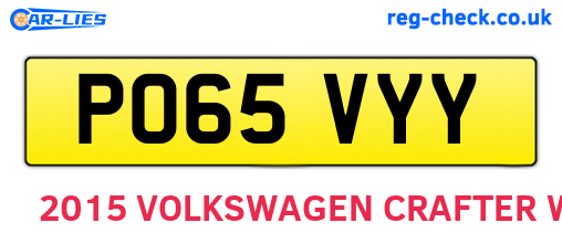 PO65VYY are the vehicle registration plates.