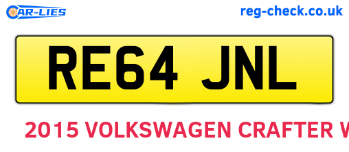 RE64JNL are the vehicle registration plates.