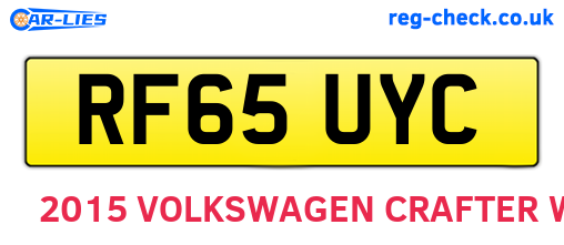 RF65UYC are the vehicle registration plates.