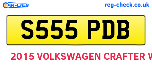 S555PDB are the vehicle registration plates.