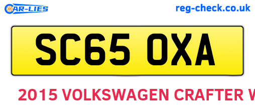 SC65OXA are the vehicle registration plates.