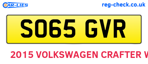 SO65GVR are the vehicle registration plates.