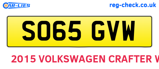 SO65GVW are the vehicle registration plates.