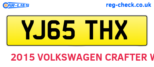 YJ65THX are the vehicle registration plates.