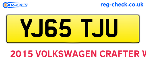 YJ65TJU are the vehicle registration plates.