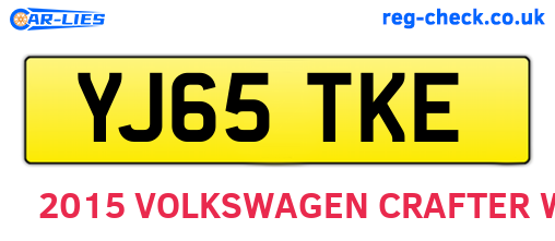 YJ65TKE are the vehicle registration plates.