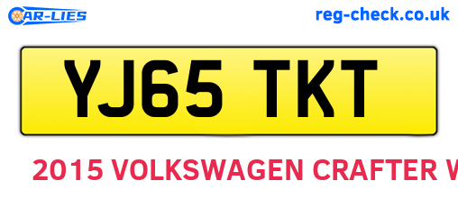 YJ65TKT are the vehicle registration plates.