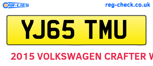 YJ65TMU are the vehicle registration plates.