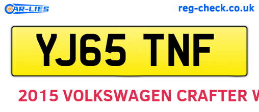 YJ65TNF are the vehicle registration plates.