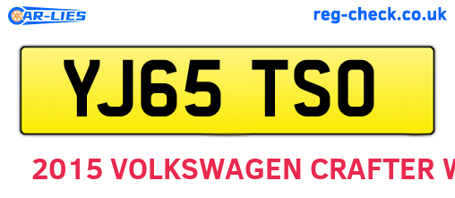 YJ65TSO are the vehicle registration plates.