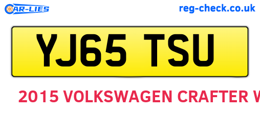 YJ65TSU are the vehicle registration plates.
