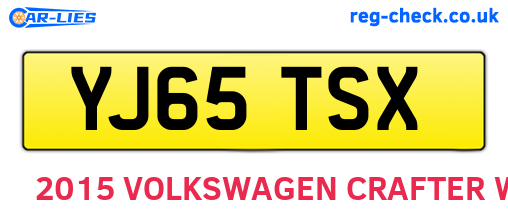 YJ65TSX are the vehicle registration plates.