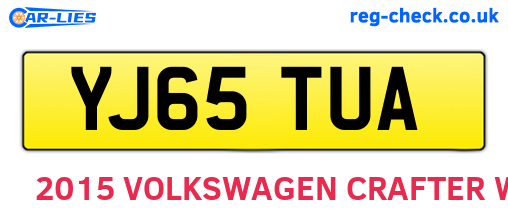 YJ65TUA are the vehicle registration plates.
