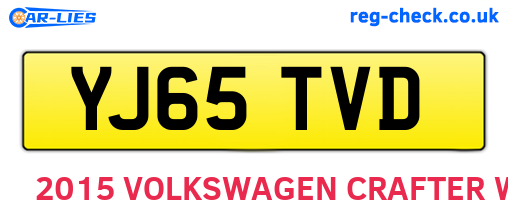 YJ65TVD are the vehicle registration plates.