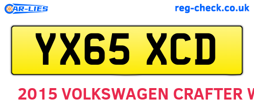 YX65XCD are the vehicle registration plates.