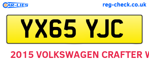 YX65YJC are the vehicle registration plates.