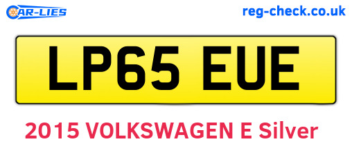 LP65EUE are the vehicle registration plates.