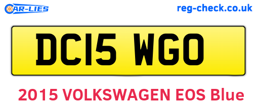 DC15WGO are the vehicle registration plates.