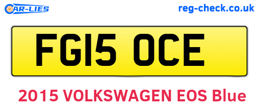 FG15OCE are the vehicle registration plates.