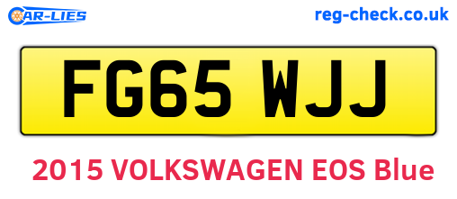 FG65WJJ are the vehicle registration plates.