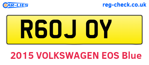 R60JOY are the vehicle registration plates.