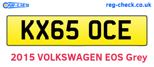 KX65OCE are the vehicle registration plates.