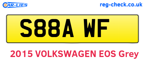 S88AWF are the vehicle registration plates.