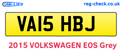 VA15HBJ are the vehicle registration plates.
