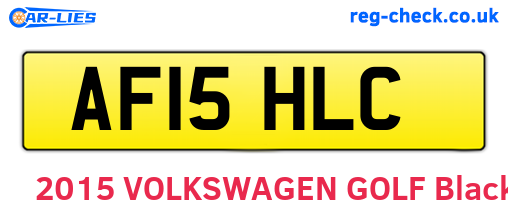 AF15HLC are the vehicle registration plates.