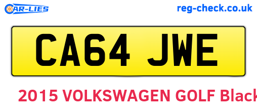 CA64JWE are the vehicle registration plates.