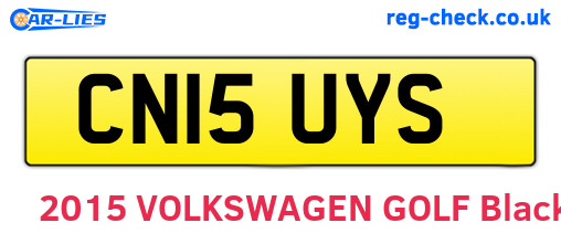 CN15UYS are the vehicle registration plates.