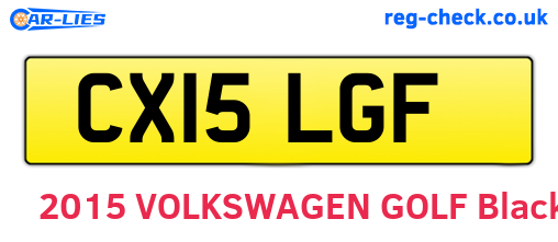 CX15LGF are the vehicle registration plates.