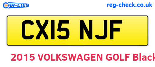 CX15NJF are the vehicle registration plates.