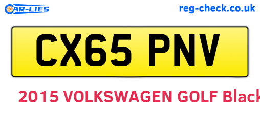 CX65PNV are the vehicle registration plates.