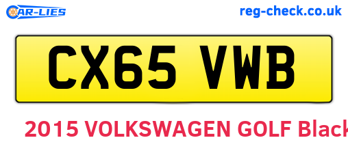 CX65VWB are the vehicle registration plates.