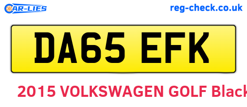 DA65EFK are the vehicle registration plates.