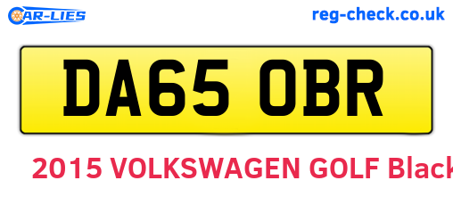 DA65OBR are the vehicle registration plates.