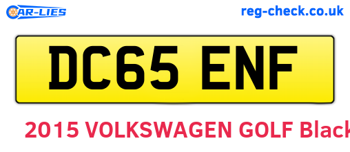 DC65ENF are the vehicle registration plates.