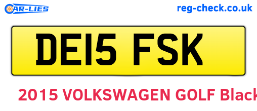 DE15FSK are the vehicle registration plates.